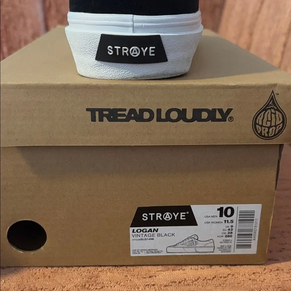 STRAYE Logan Vintage Black suede white flame skater sneakers, size US Men’s 10 - Picture 10 of 11